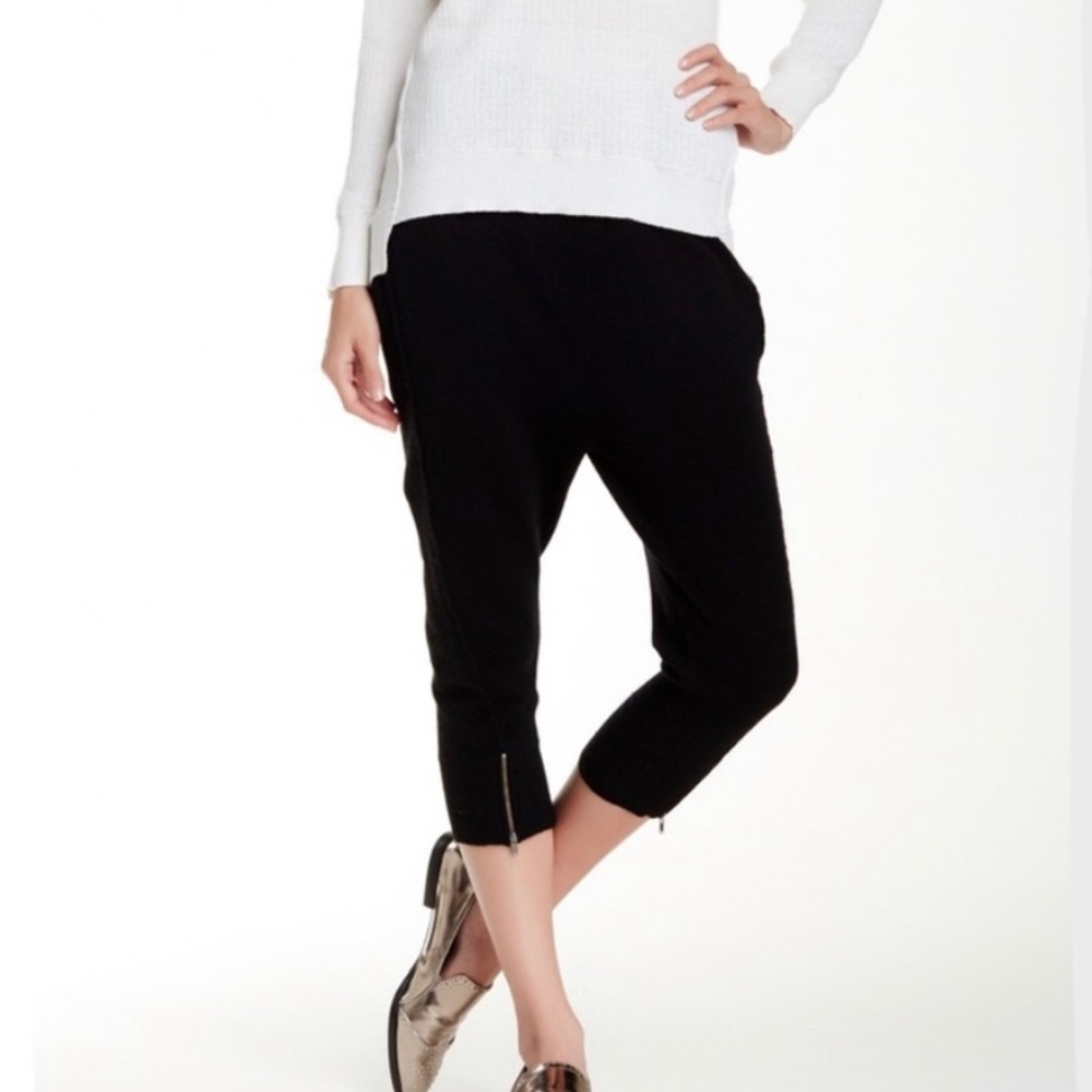 Inhabit 100% Cashmere Joggers Pants Crop Zip Sweatpants